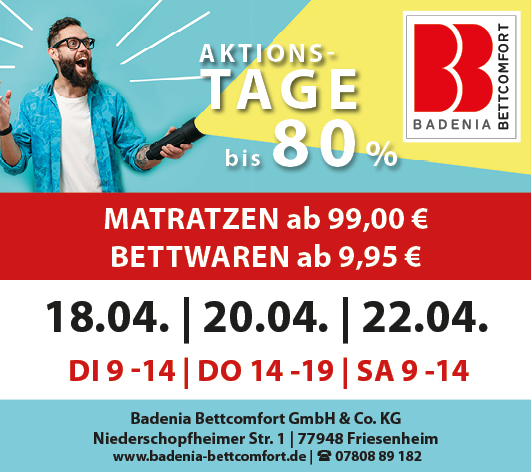 04-2023_Badenia_Lagerverkauf_Anzeige_FINAL_150px Badenia Bettcomfort Aktionstage