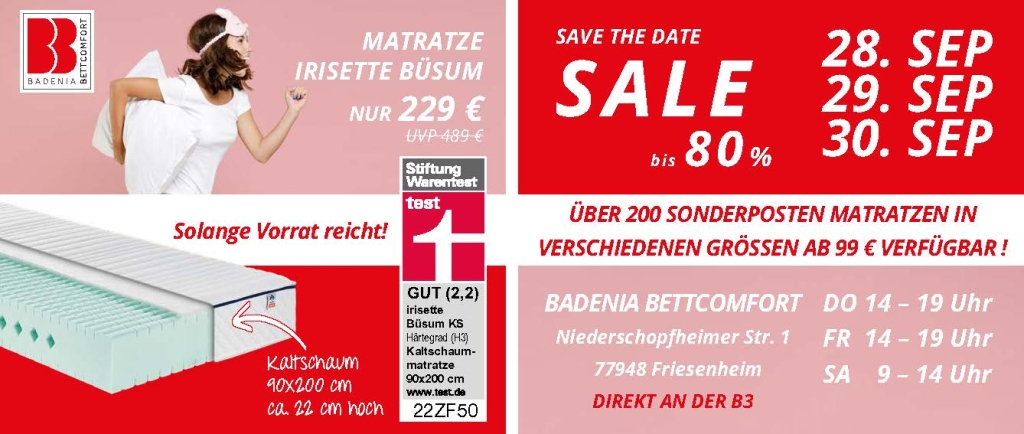 Badenia Sonderverkauf