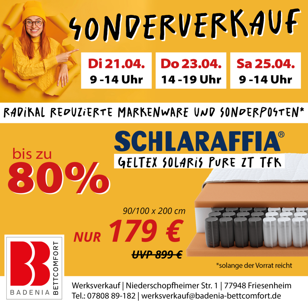 Badenia Sonderverkauf ab 21.04.2026